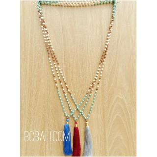 tassels necklaces beads stone rudraksha women style